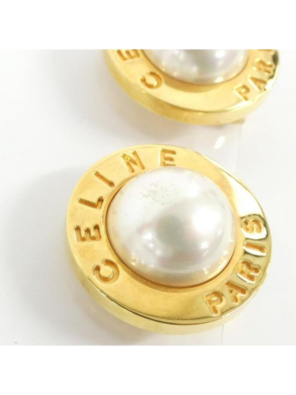 Celine Vintage Earrings White - Picture 4 of 4